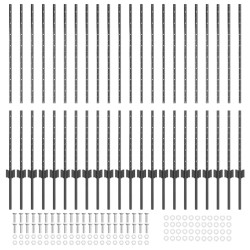 Poteaux de clôture argentés 44 pcs Gris Hauteur de 150 cm. 