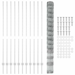 Poteaux de Clôture 22 pcs U-Channel 160 cm Acier Galvanisé 