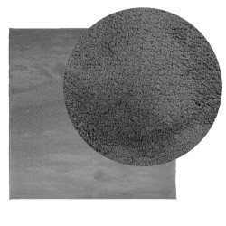 Tapis OVIEDO à poils courts anthracite 200x200 cm 