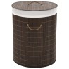 Panier à linge ovale Bambou Marron foncé 