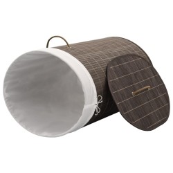 Panier à linge ovale Bambou Marron foncé 