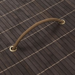 Panier à linge ovale Bambou Marron foncé 