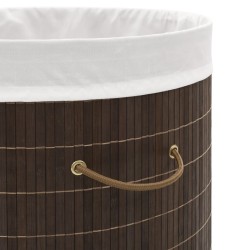 Panier à linge ovale Bambou Marron foncé 
