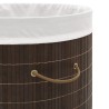 Panier à linge ovale Bambou Marron foncé 