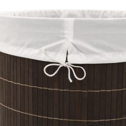 Panier à linge ovale Bambou Marron foncé 