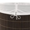 Panier à linge ovale Bambou Marron foncé 