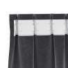 Rideaux occultants avec bande supérieure 2 pcs en velours gris foncé 