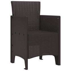 Chaises de jardin 4 pcs Marron Standard Polypropylène 