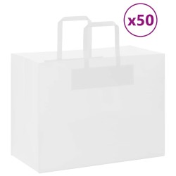 Sacs en papier 50 pcs avec poignées blanc 32x17x25 cm 