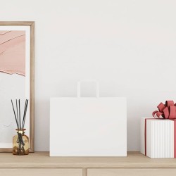 Sacs en papier 50 pcs avec poignées blanc 32x17x25 cm 