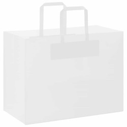 Sacs en papier 50 pcs avec poignées blanc 32x17x25 cm 