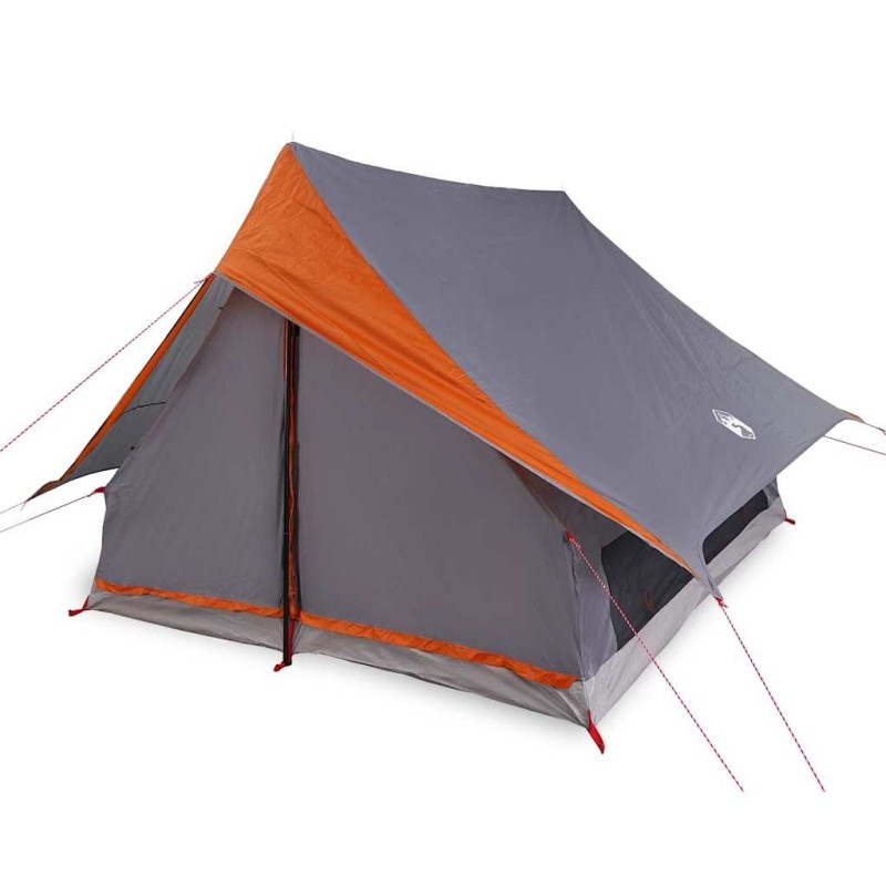Tente A-Frame 5 personnes grise et orange, étanche 