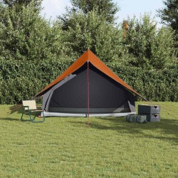 Tente A-Frame 5 personnes grise et orange, étanche 