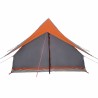 Tente A-Frame 5 personnes grise et orange, étanche 