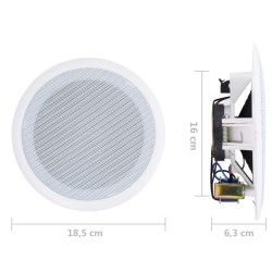 Haut-parleurs muraux et de plafond intégrés 2 pcs 80 W 