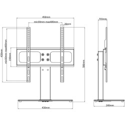 Support TV sur pied pour écran 26-42 pouces Max VESA 400x400 mm 