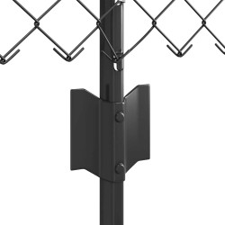 Clôture en treillis avec 22 poteaux en U Gris 0.4x25 m Acier 