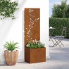 Jardinier avec Panneau Décoratif Rouillé 50 x 140 cm 