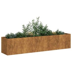 Jardinière rouillé 200x40x40 cm acier inoxydable 