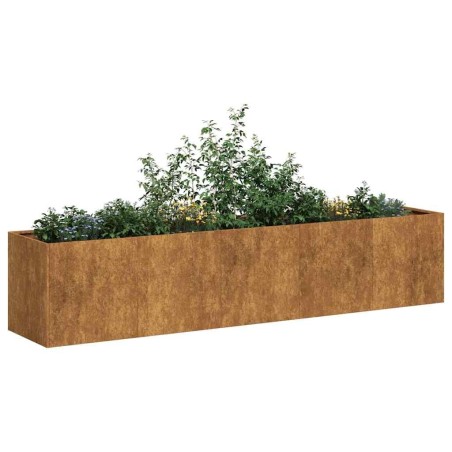 Jardinière rouillé 200x40x40 cm acier inoxydable 