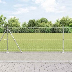 Clôture hexagonale avec 11 poteaux à aube 1x25 m en acier galvanisé 