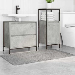 Tapis de bain rectangulaire gris 70x120 cm en polypropylène antidérapant 