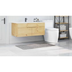 Tapis de bain rectangulaire gris 70x120 cm en polypropylène antidérapant 
