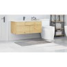 Tapis de bain rectangulaire gris 70x120 cm en polypropylène antidérapant 