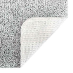 Tapis de bain rectangulaire gris 70x120 cm en polypropylène antidérapant 