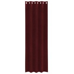 Rideaux occultants avec œillets 2 pcs Rouge vin Velours 