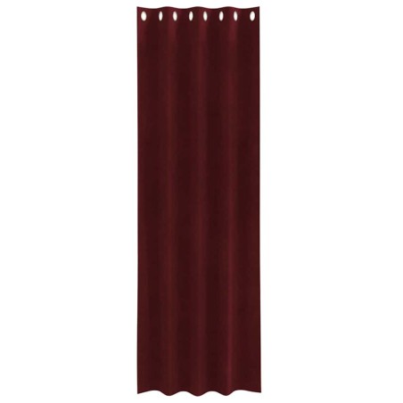 Rideaux occultants avec œillets 2 pcs Rouge vin Velours 