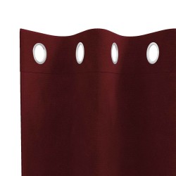 Rideaux occultants avec œillets 2 pcs Rouge vin Velours 
