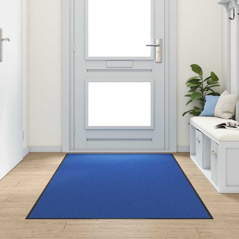 Tapis de porte lavable bleu 120x250 cm 