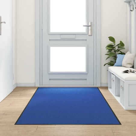 Tapis de porte lavable bleu 120x250 cm 