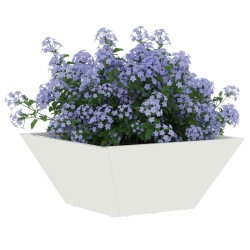 Bol de jardin , pot blanc 35x35x15 cm en acier. 