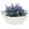 Bol de jardin , pot blanc 35x35x15 cm en acier. 