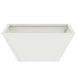 Bol de jardin , pot blanc 35x35x15 cm en acier. 