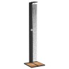 Douche d'extérieur noir 50x55x224 cm résine tressée bois acacia 