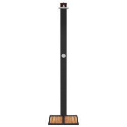 Douche d'extérieur noir 50x55x224 cm résine tressée bois acacia 