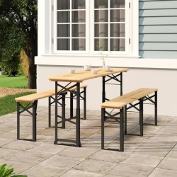 Table à bière pliable 170x50x75/105 cm bois massif de sapin 