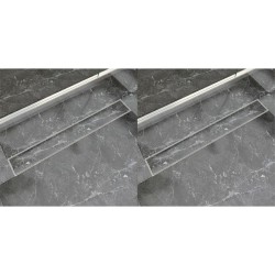 Drain de douche linéaire 2 pc 830 x 140 mm Acier inoxydable 