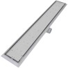 Drain de douche linéaire 2 pc 830 x 140 mm Acier inoxydable 