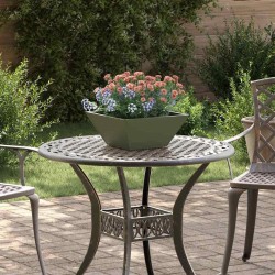 Jardinière Bol de Jardin Verte Olive 35x35x15 cm en Acier 