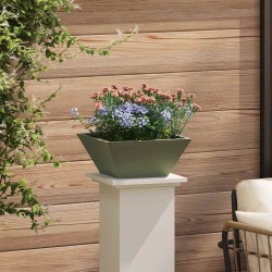 Jardinière Bol de Jardin Verte Olive 35x35x15 cm en Acier 