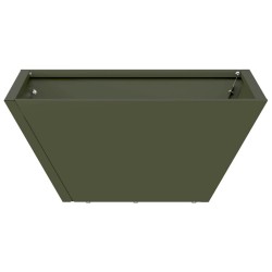 Jardinière Bol de Jardin Verte Olive 35x35x15 cm en Acier 
