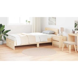Tapis Shaggy avec support en latex Crème ø120 cm 