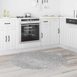 Tapis shaggy avec dos en latex Gris ø120 cm 