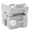 Toilette de camping portable grise, réservoir d'eau douce de 10L et réservoir de déchets de 20L 