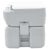 Toilette de camping portable grise, réservoir d'eau douce de 10L et réservoir de déchets de 20L 
