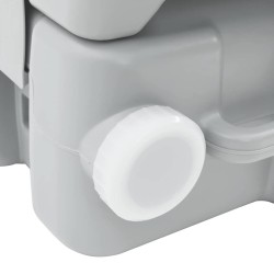 Toilette de camping portable grise, réservoir d'eau douce de 10L et réservoir de déchets de 20L 